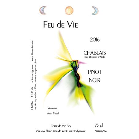 Feu de Vie 2016  75 cl - Pinot Noir